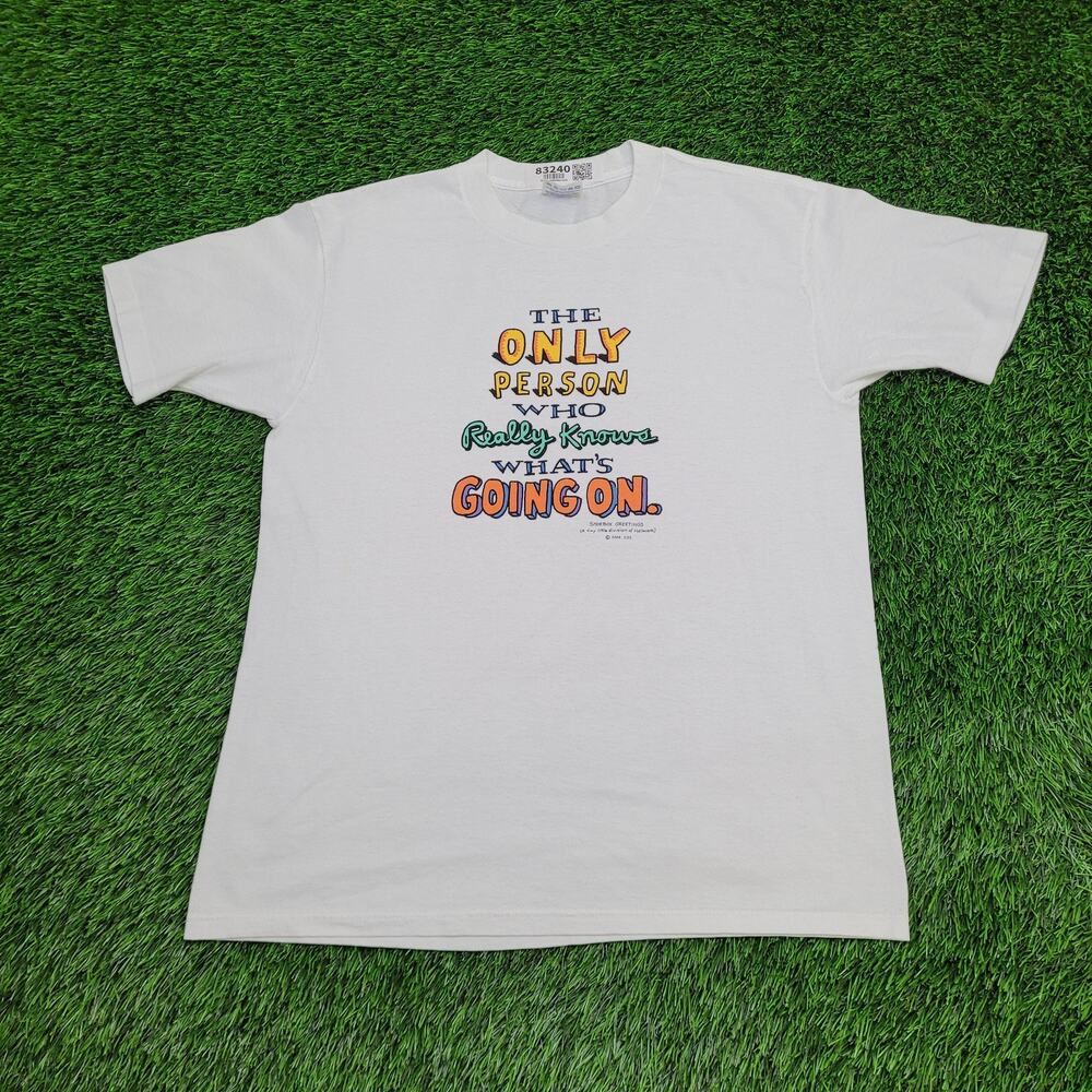 Vintage 90s Funny Statement Shirt Womens Large 21x27 White